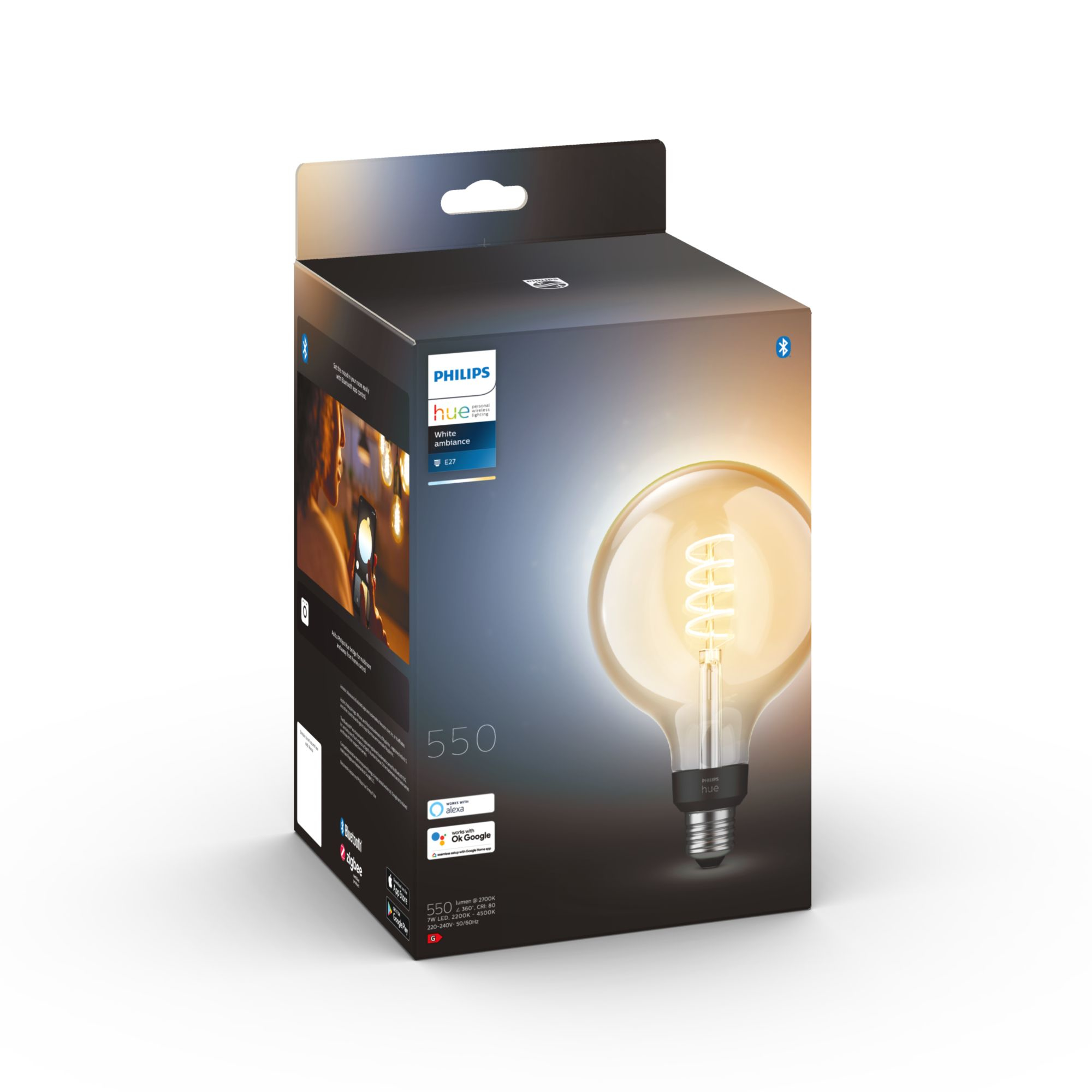 Lamp Philips Hue Filament White Ambiance E27 G125