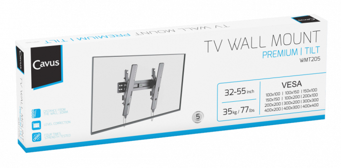 Muurbeugel Cavus WME102L dubbele arm 23"-55" 60cm
