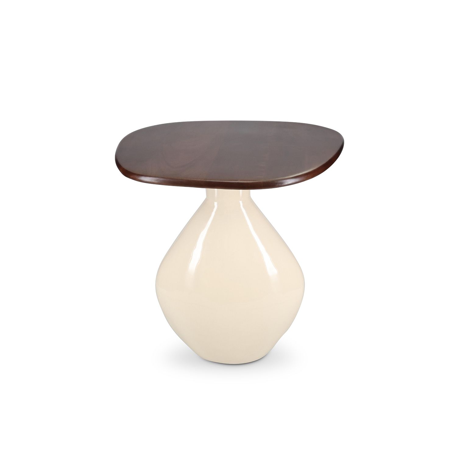 Bijzettafel SPCollection 825240 Mio / 41x36xH40cm / ivory / met houten blad