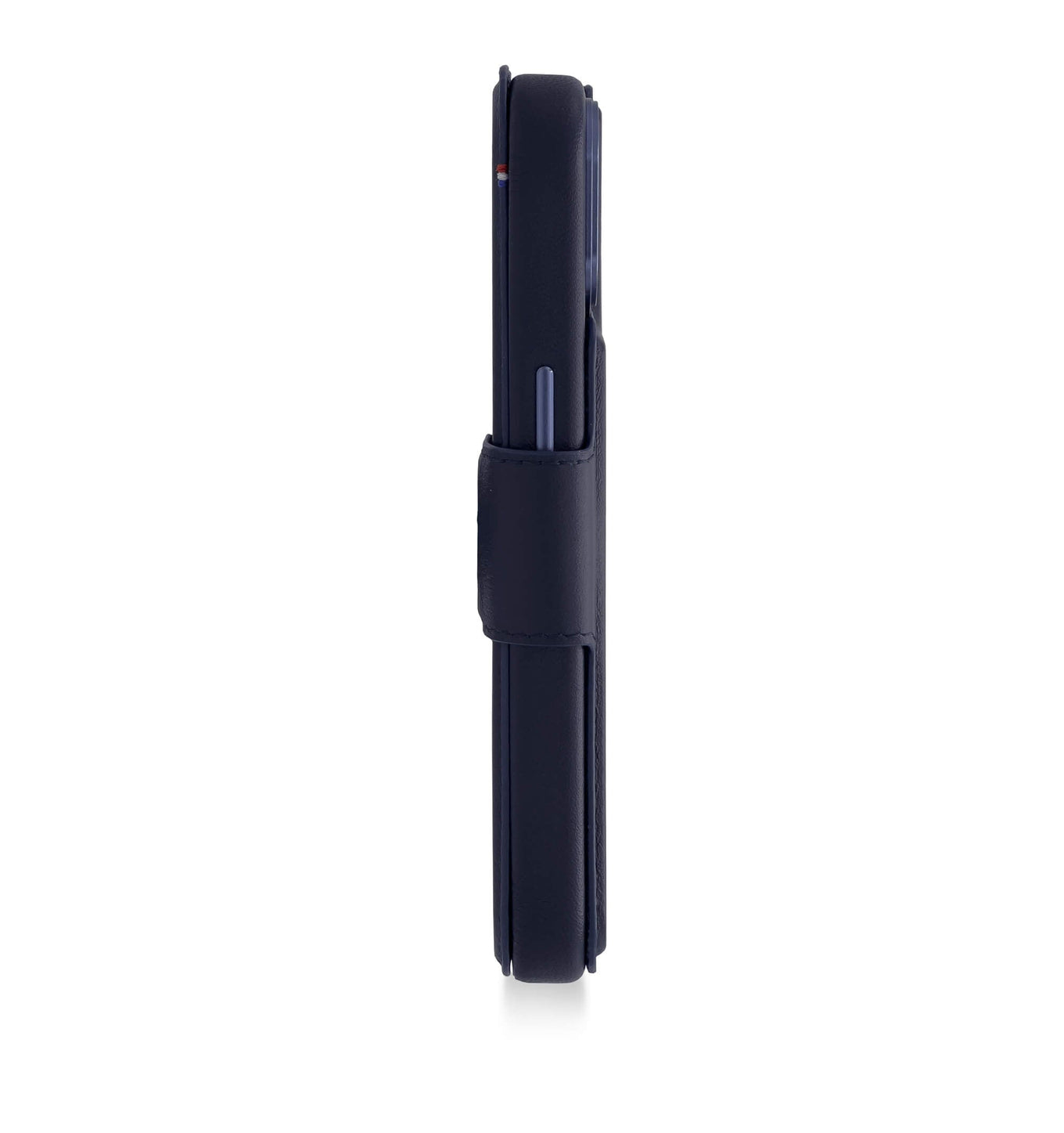 Decoded iPhone 14 Max, housse wallet amovible cuir, bleu acier