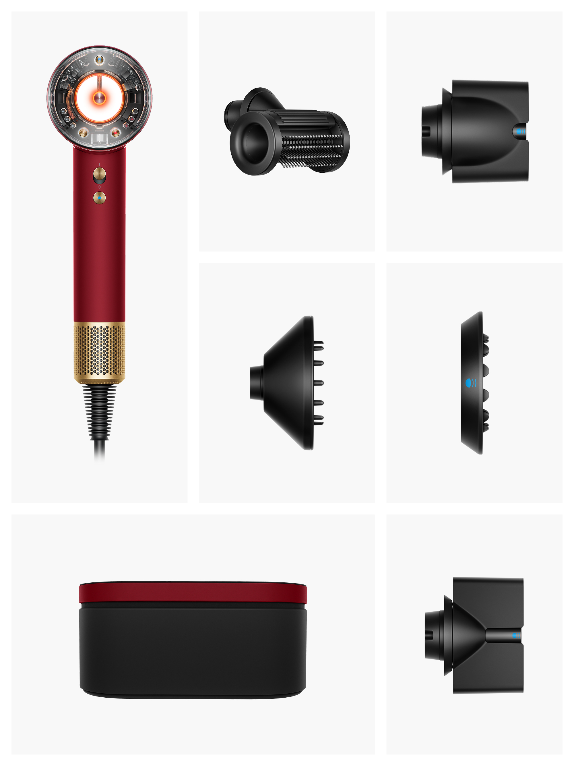 Haardroger DYSON 493117-01 Supersonic Nural / Straight + Wavy / red velvet & gold
