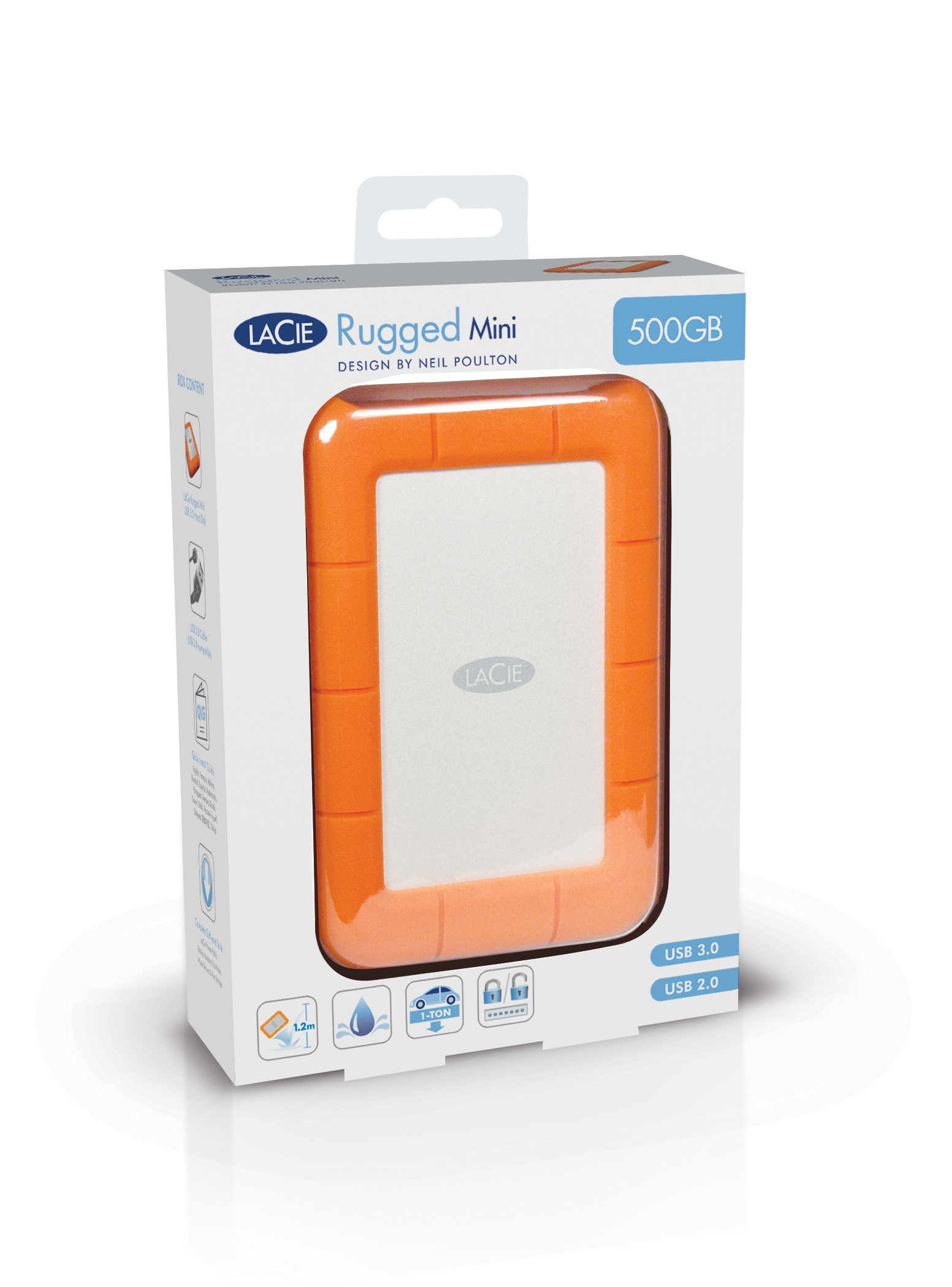 LaCie Rugged 2 TB Oranje
