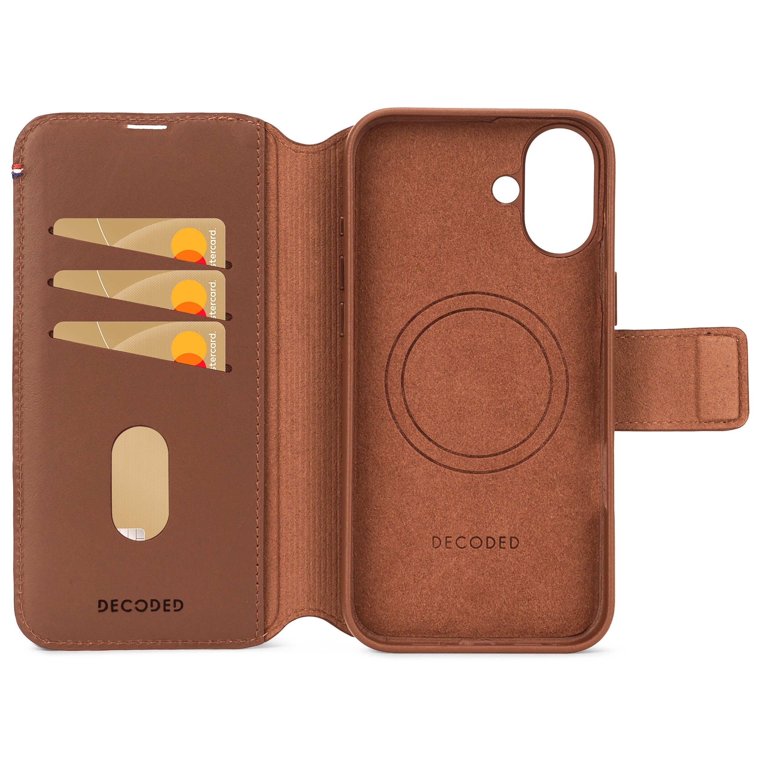 Decoded Leather Detachable Wallet Apple iPhone 16 Tan