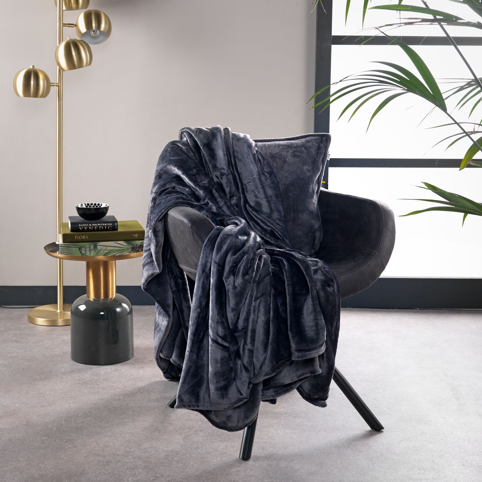 Plaid Dutch Decor BILLY Charcoal Gray 150x200cm