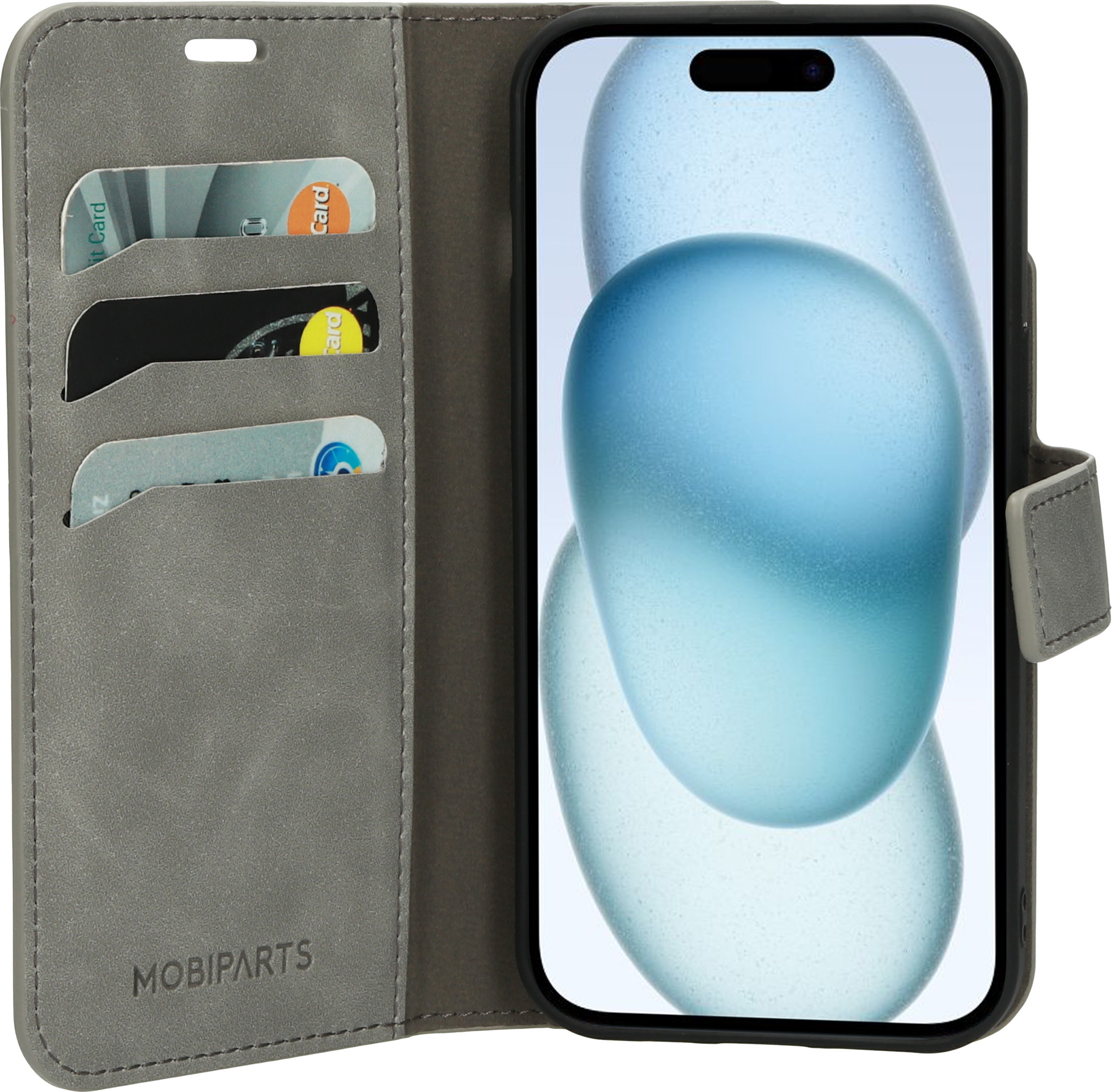 Mobiparts Classic Wallet Case Apple iPhone 15 Grey