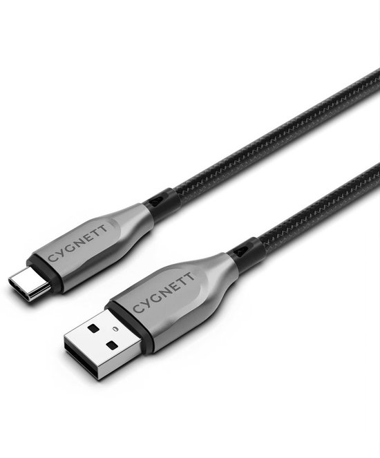 Kabel Cygnett Armoured Braided USB-C to USB 50cm Black
