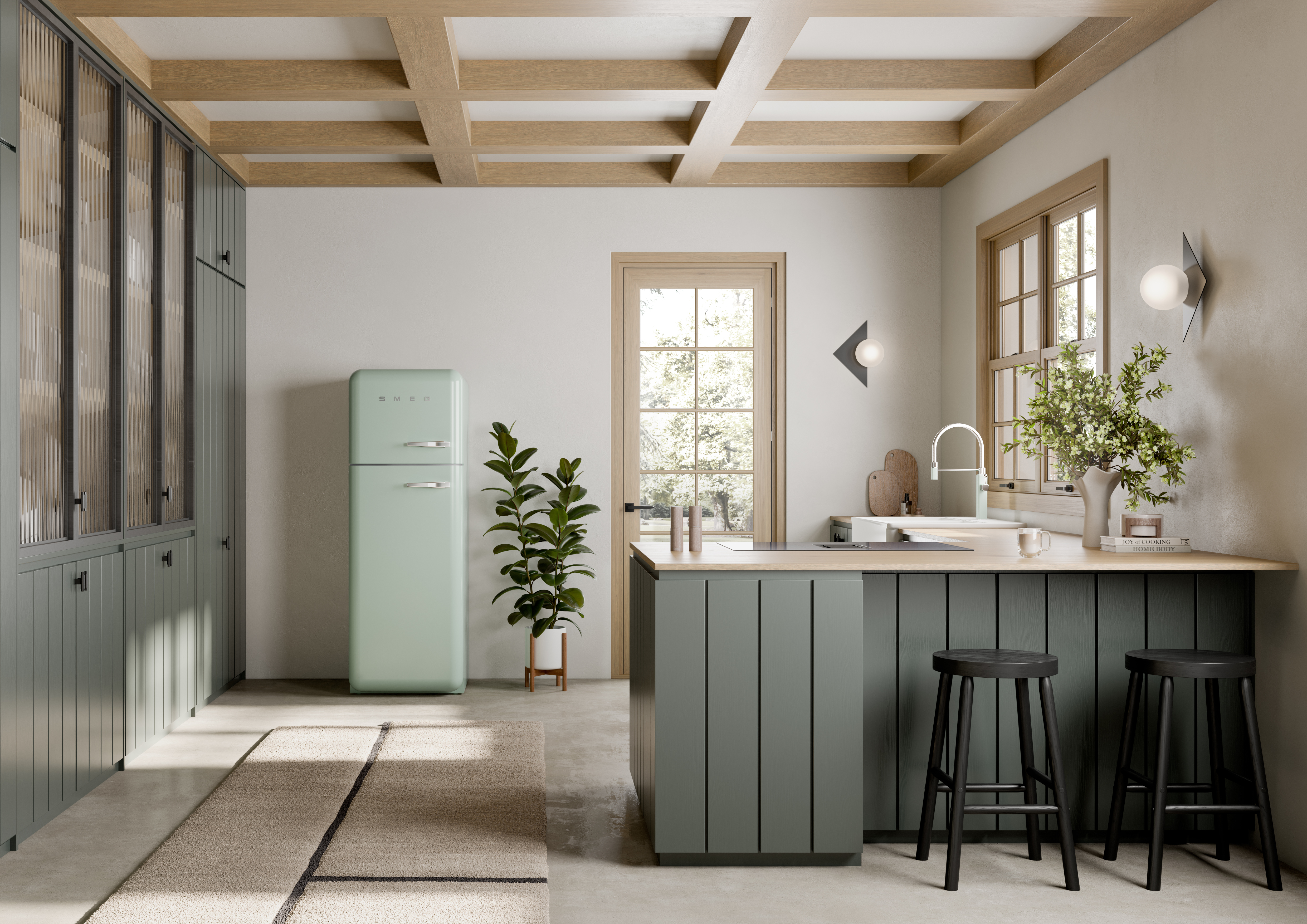 Combi-Koelkast SMEG FAB30LPG6 50's Style / C / 222L+72L / 172cm / pastelgroen