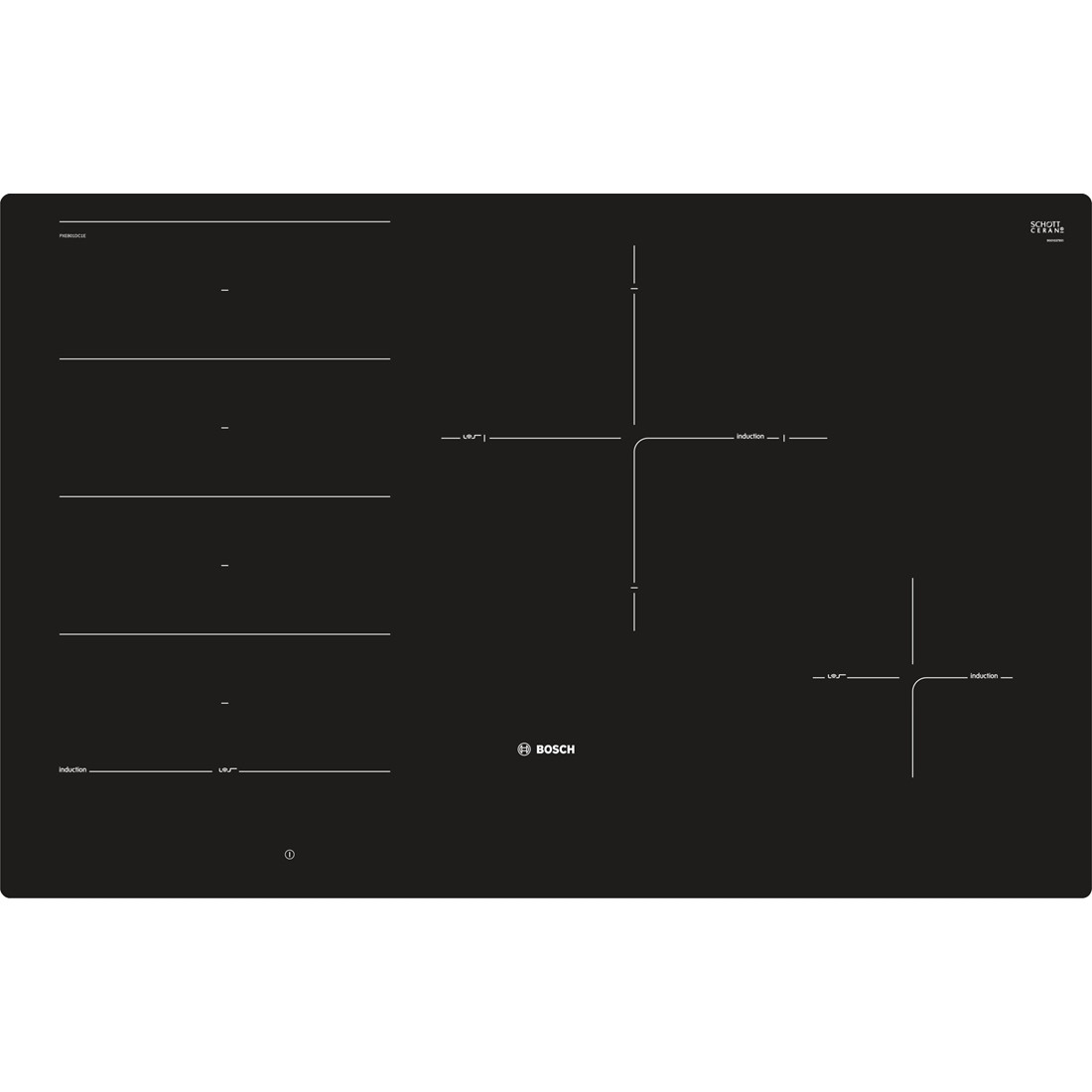 Bosch PXE801DC1E plaque Noir Intégré Plaque avec zone à induction 4 zone(s)