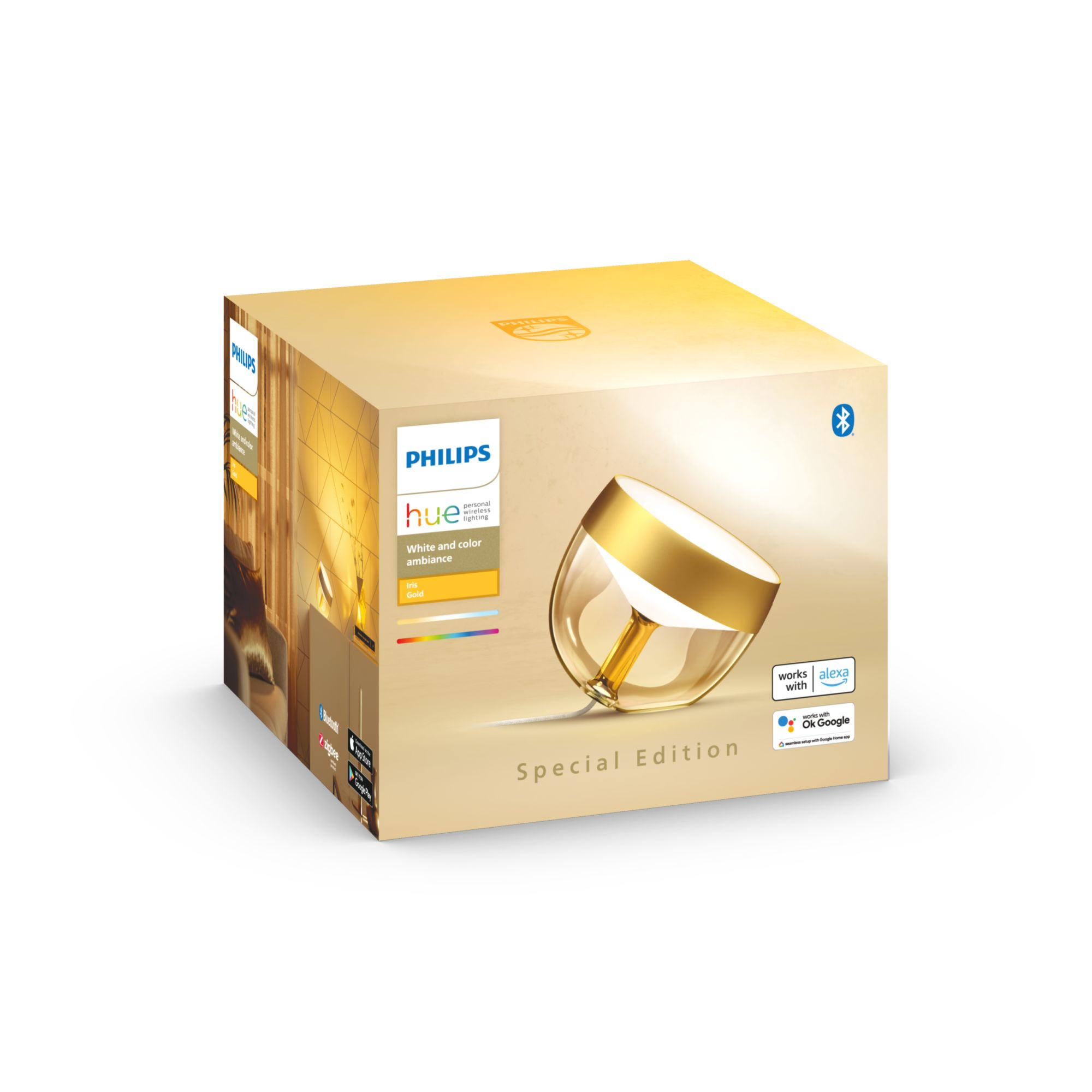 Tafellamp PHILIPS HUE Iris White Color Ambiance Goud
