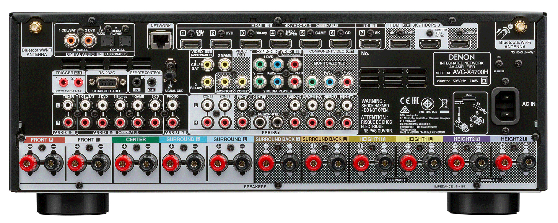 Denon AVC-X4700H 125 W 9.2 canaux Surround Compatibilité 3D Noir