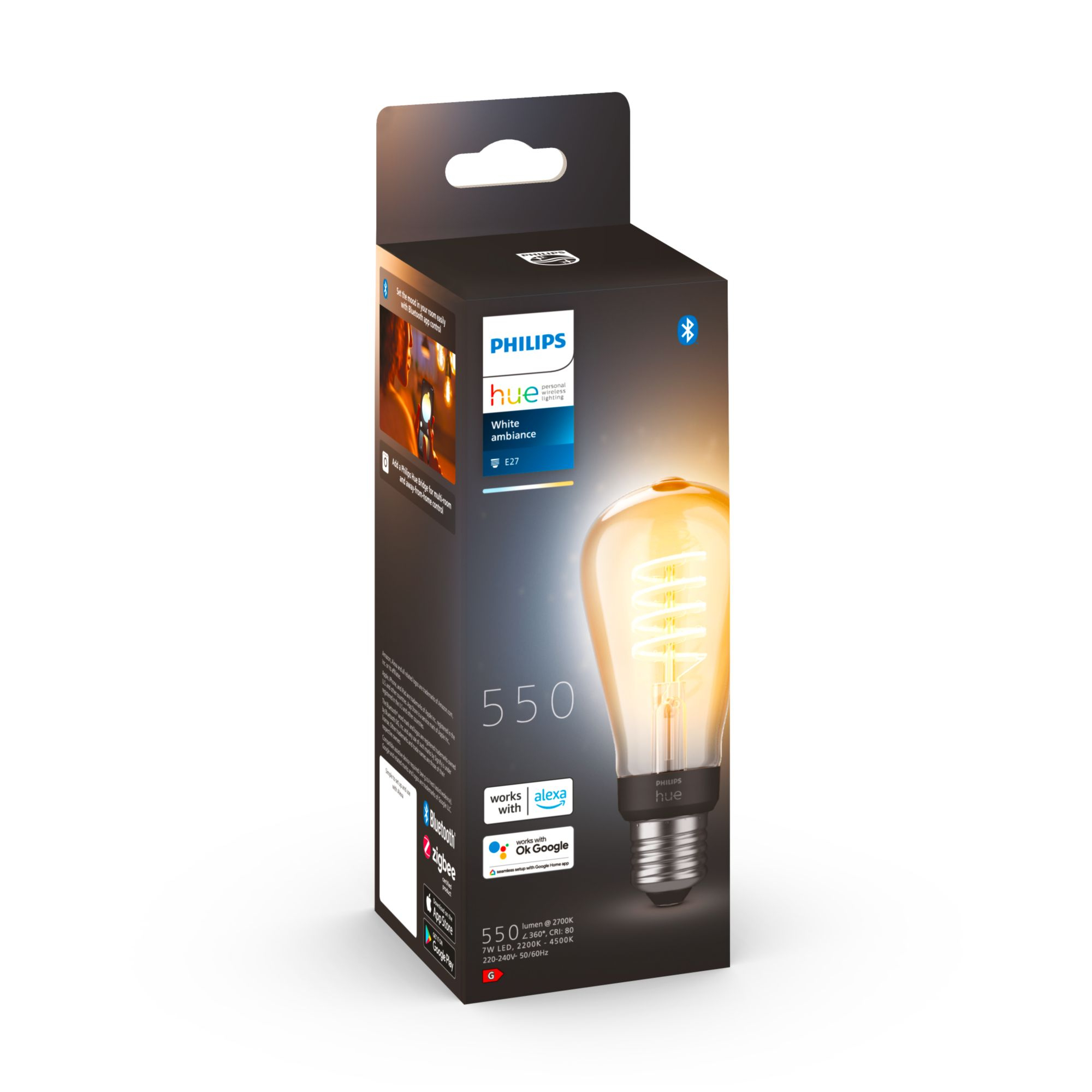 Lamp Philips Hue Filament White Ambiance E27 ST64