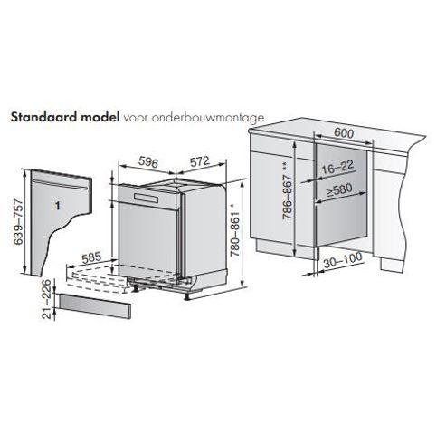 Vaatwasser BI V-ZUG 41112.00.008 AdoraDish V4000 Standaard