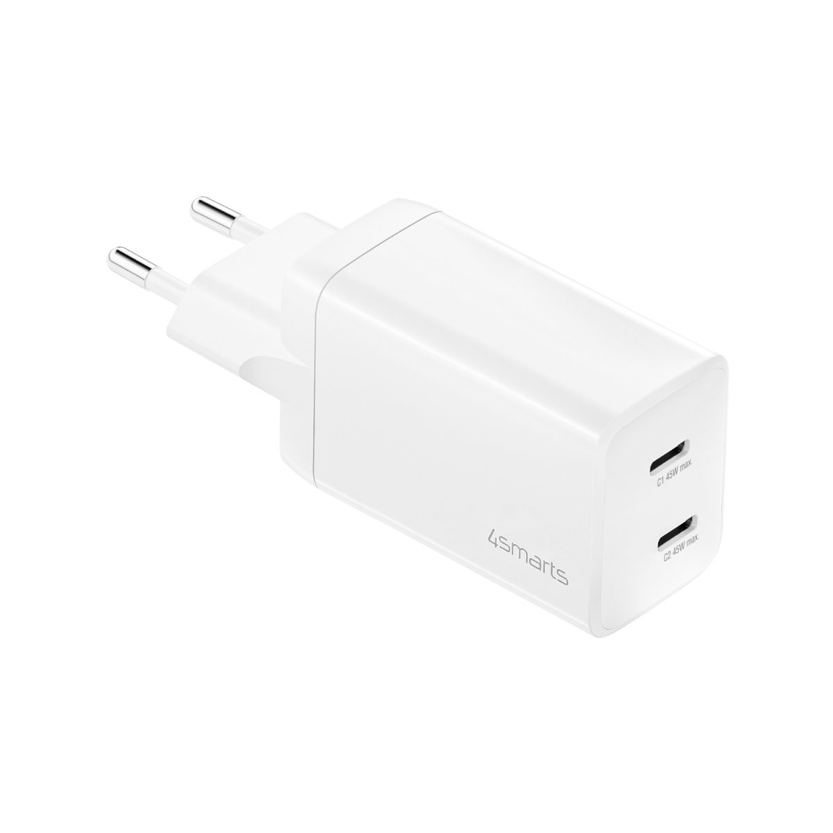 Laadadapter 4Smarts Charger PD Plug Dual 45W GaN 2xC White