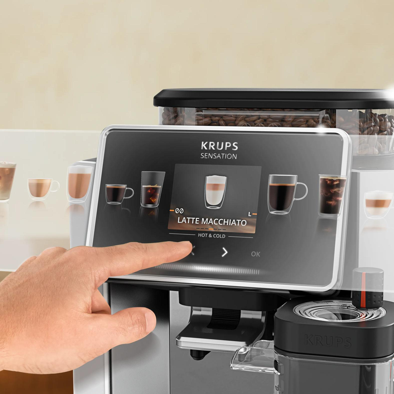 Espressomachine KRUPS EA918GE0 Sensation Elite / Aluminium