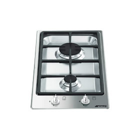 Smeg Classic PGF32G plaque Acier inoxydable Intégré 31 cm Gaz 2 zone(s)