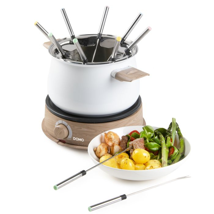 Fondue Domo DO736F - 8P - houtlook/wit - 1500 W 