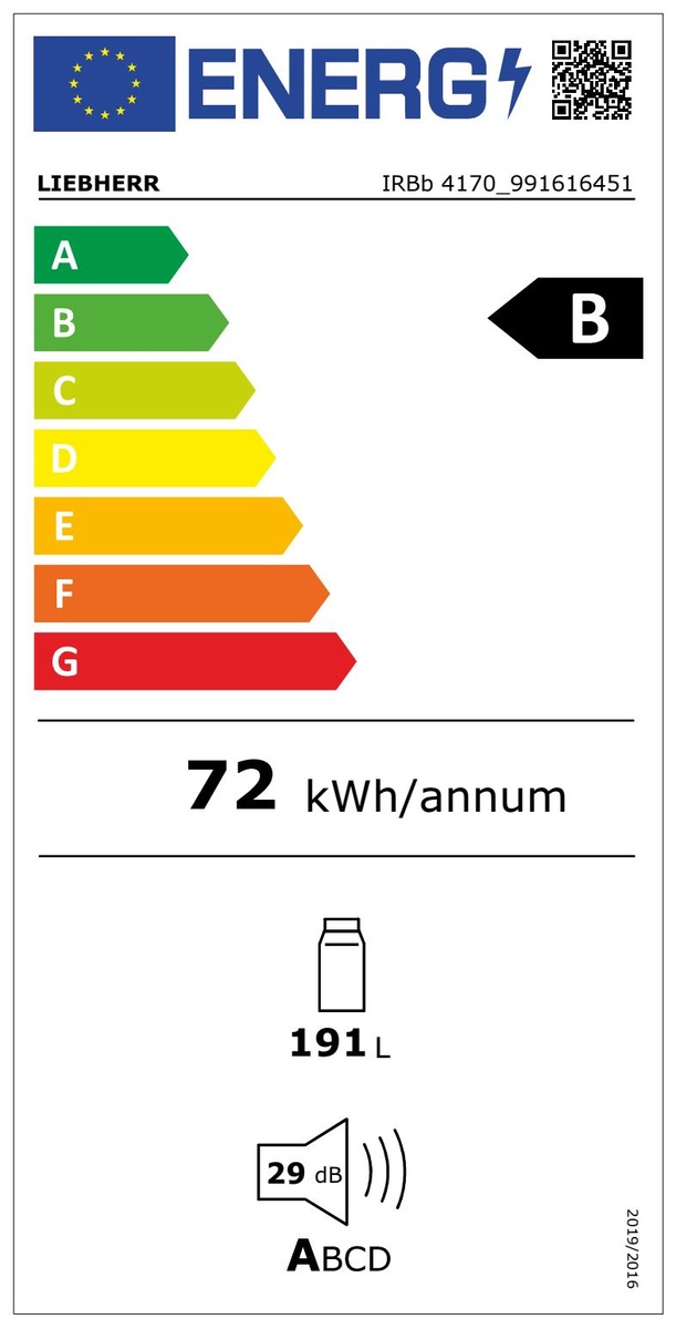 Koelkast BI Liebherr IRBb 4170-20 / B / 122cm / 191L