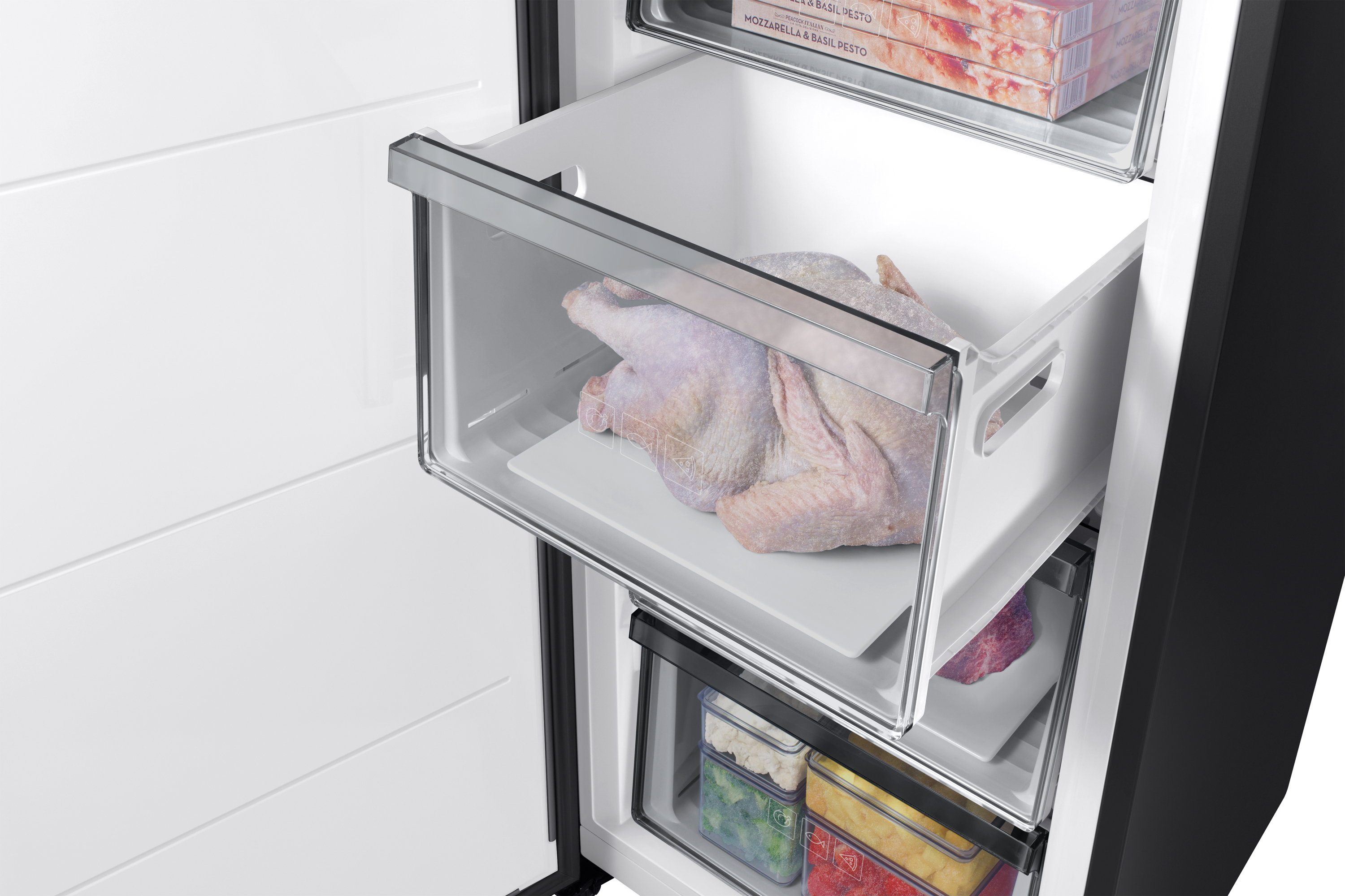 Diepvrieskast SAMSUNG RZ32C7CBEB1/EF / 323L / E / 186cm / Wifi / zwart inox