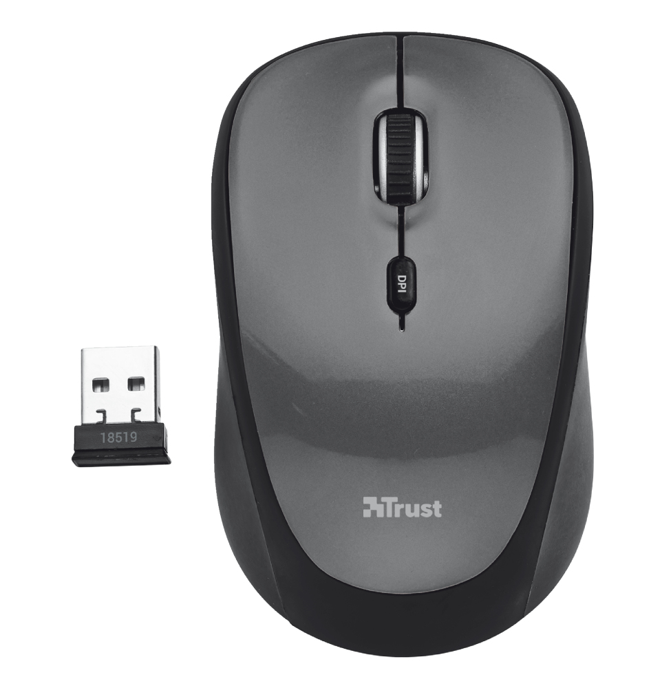 Trust YVI DRAADLOZE MOUSE -BLK