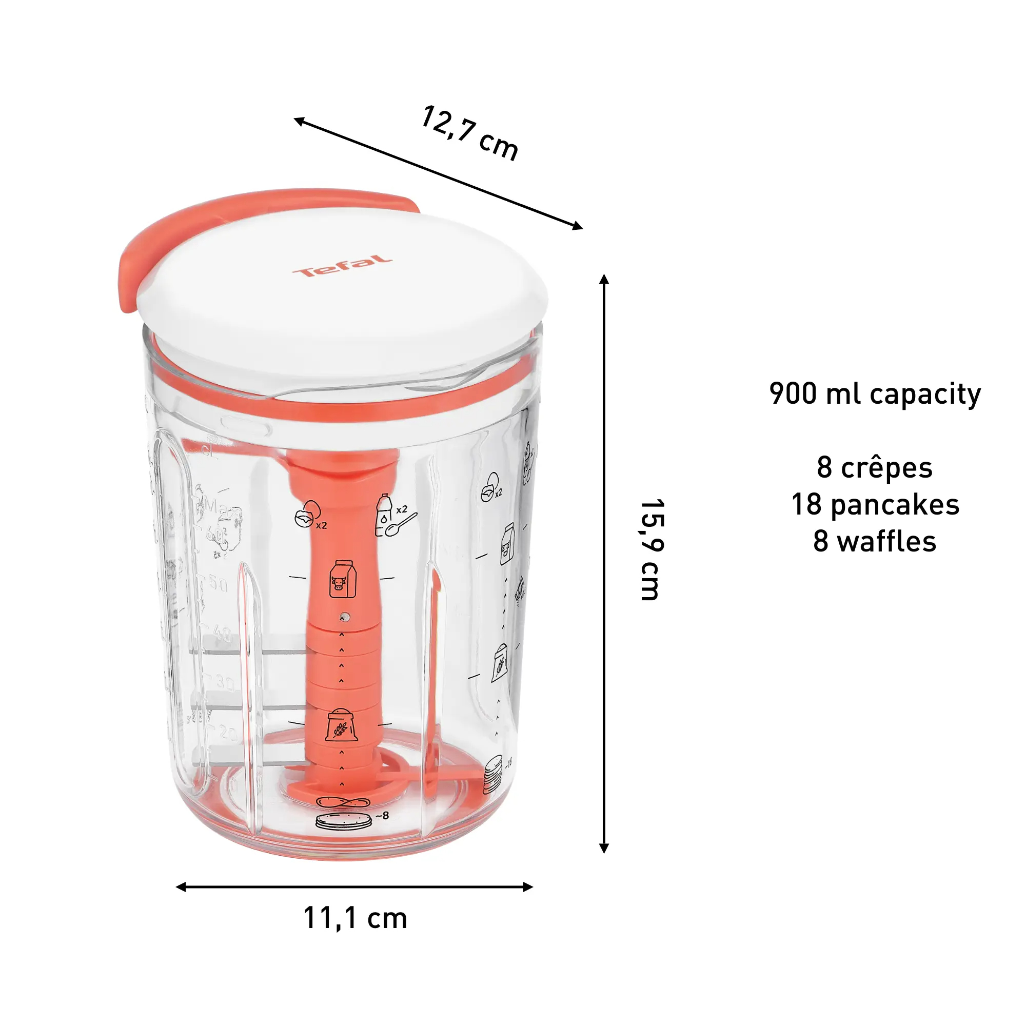 Pannenkoekenmixer TEFAL K1844404 Crêpes Express / 900ml