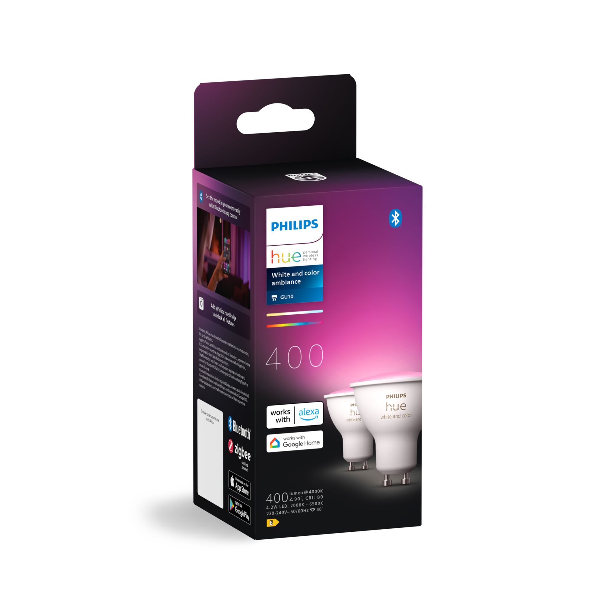 Lamp PHILIPS HUE White Color Ambiance GU10 2x