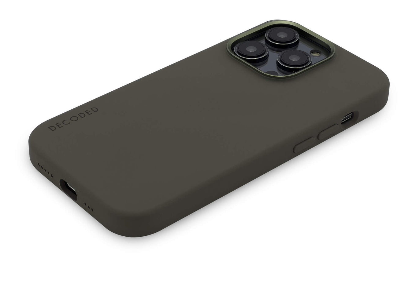 Decoded iPhone 14 Pro Max, housse silicone antibactérien, olive
