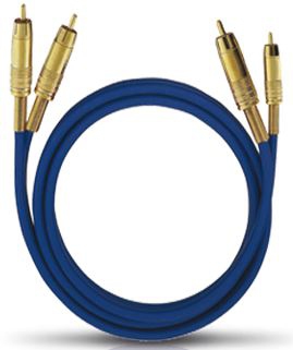 OEHLBACH 2032, NF1 2xrca/2xrca m/mkabel, 1m, blauw