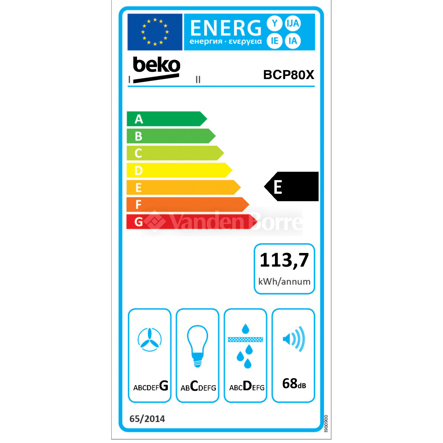Beko BCP 80 X hotte Intégré Acier inoxydable E