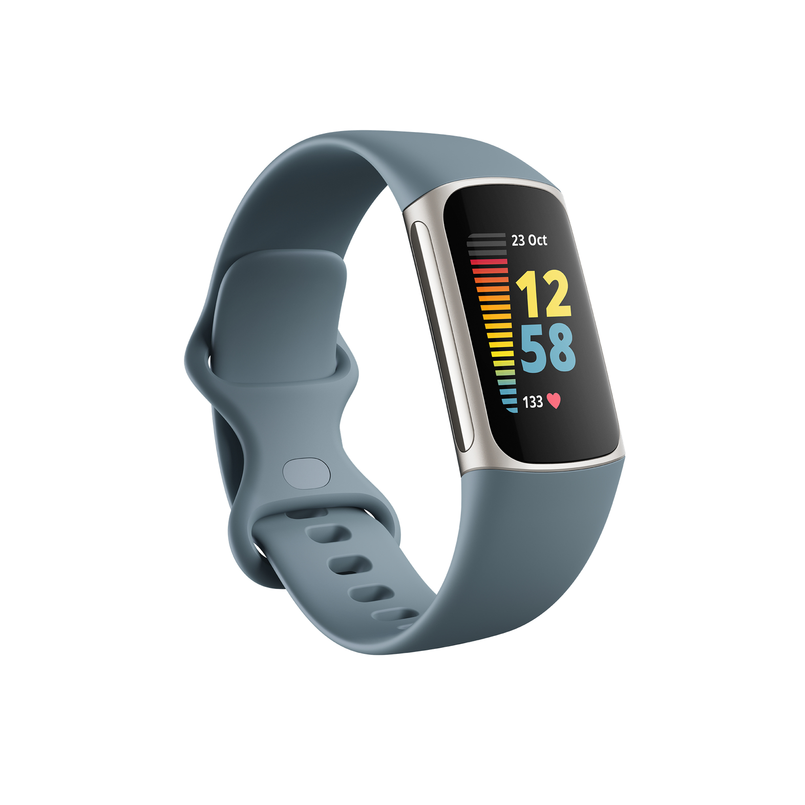 Fitbit Charge 5 AMOLED Polsband activiteitentracker Blauw, Roestvrijstaal