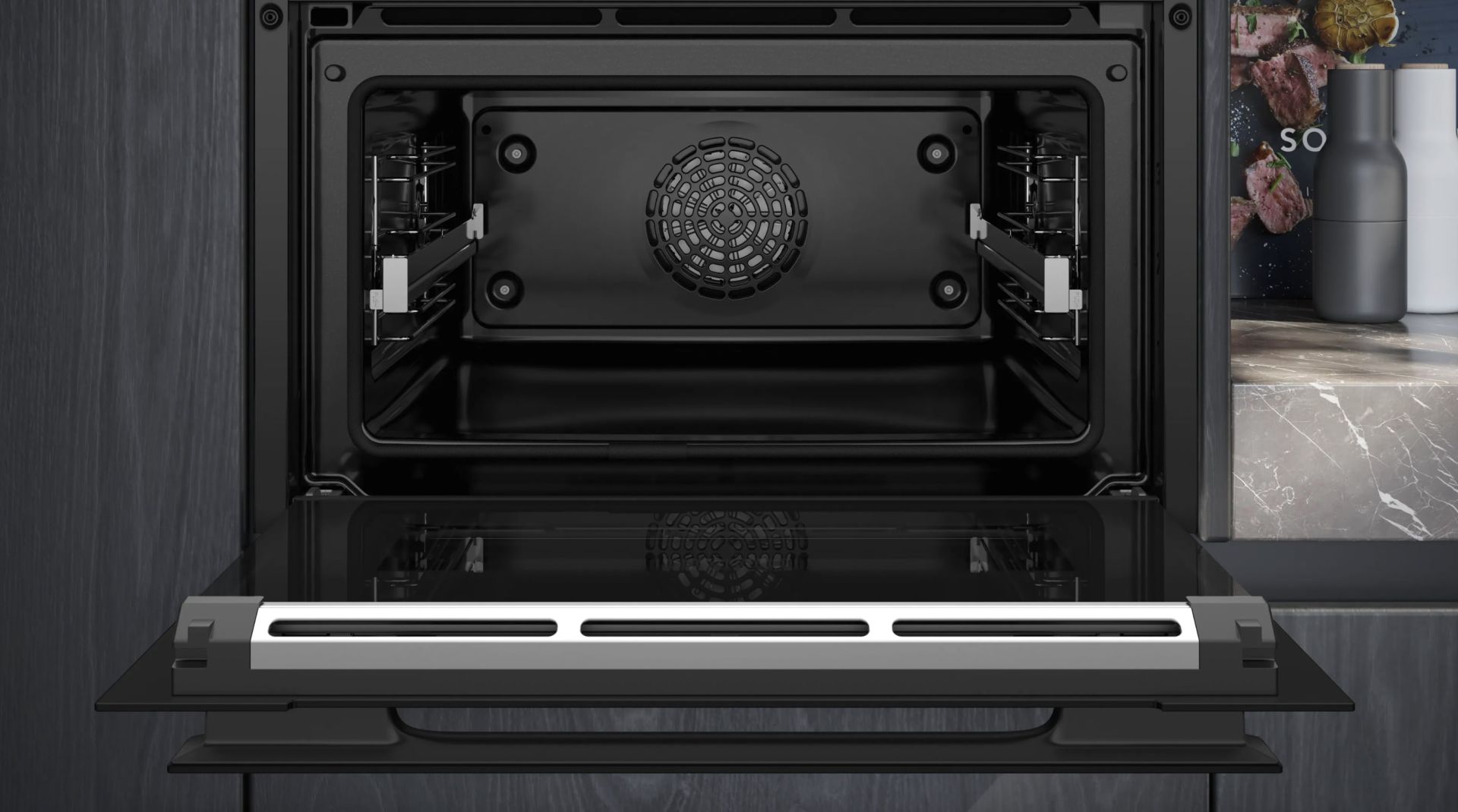 Siemens iQ700 CB974GKB1 four 47 L 2900 W Noir, Acier inoxydable