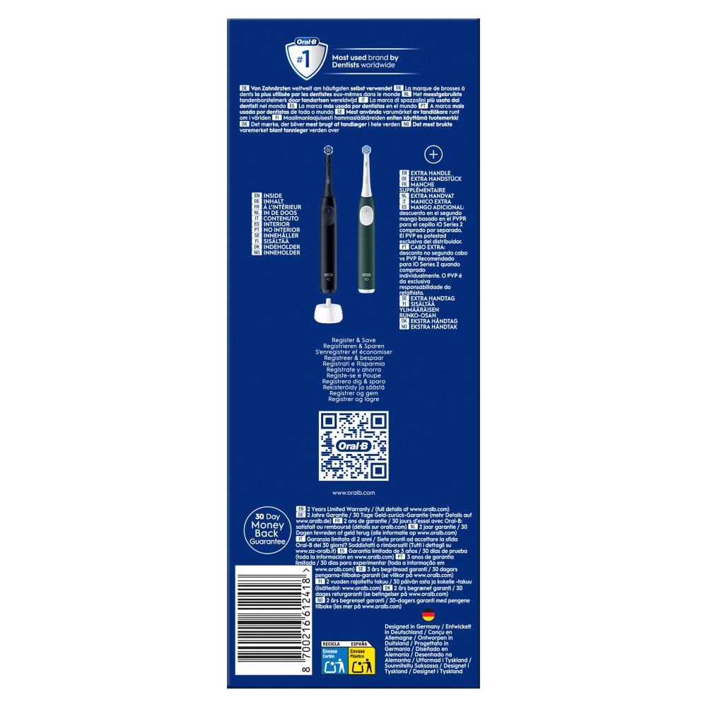 Elektrische tandenborstel ORAL-B 133536 iO series 2 / Duo: Night Black & Forest Green
