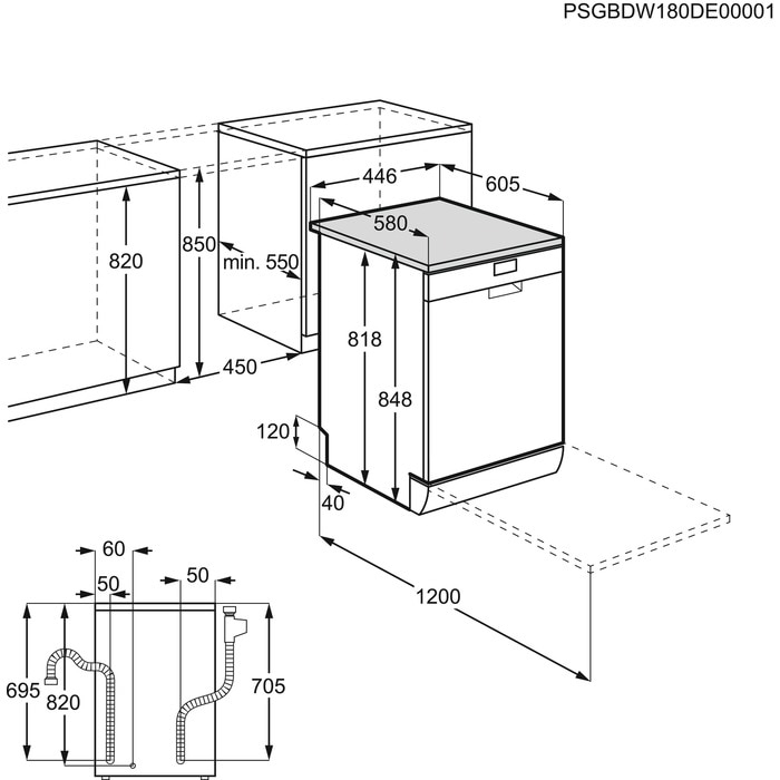 AEG FFB62407ZM Pose libre 9 couverts E