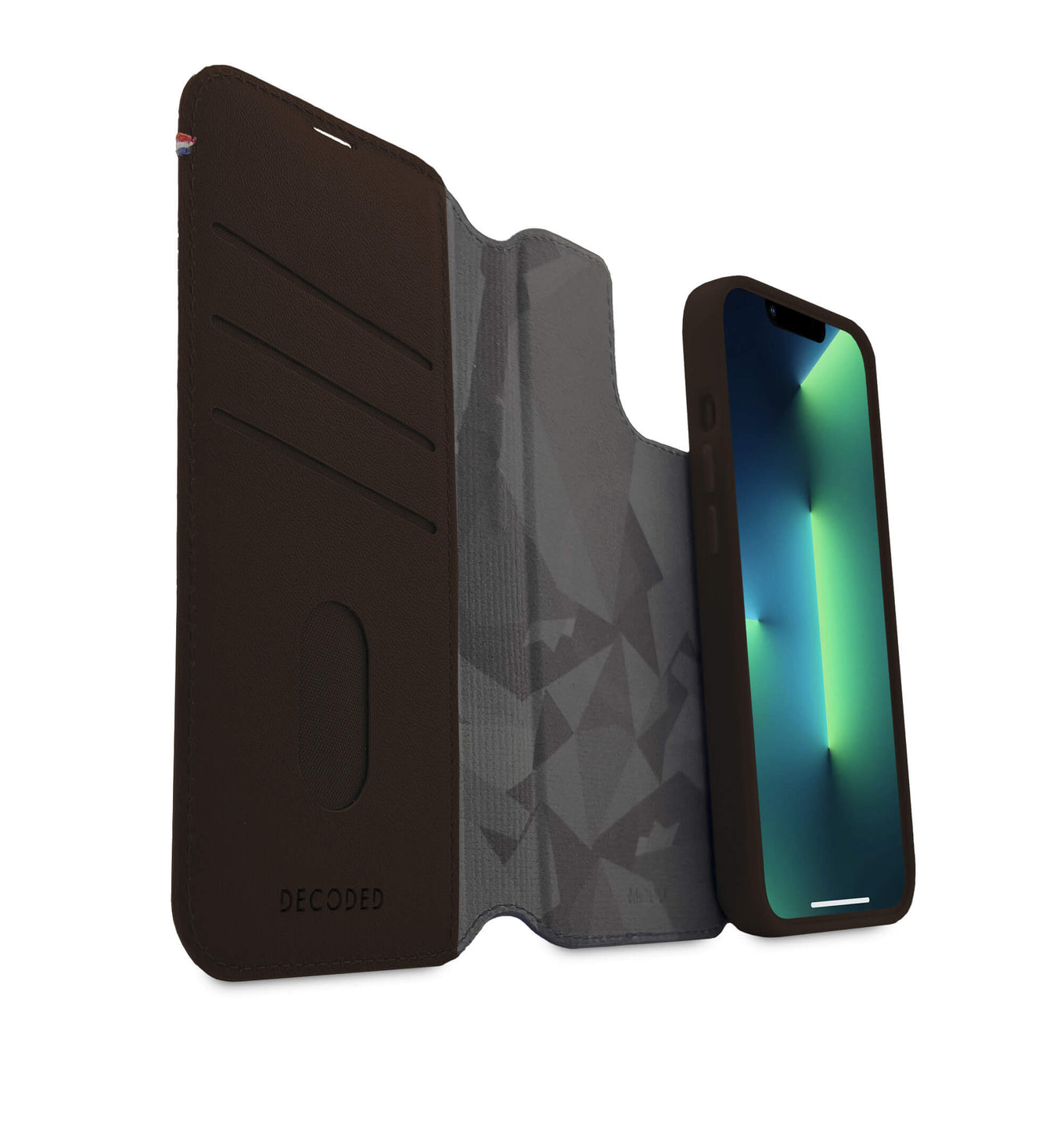 Decoded iPhone 14 Max, housse wallet amovible cuir, brun chocolat