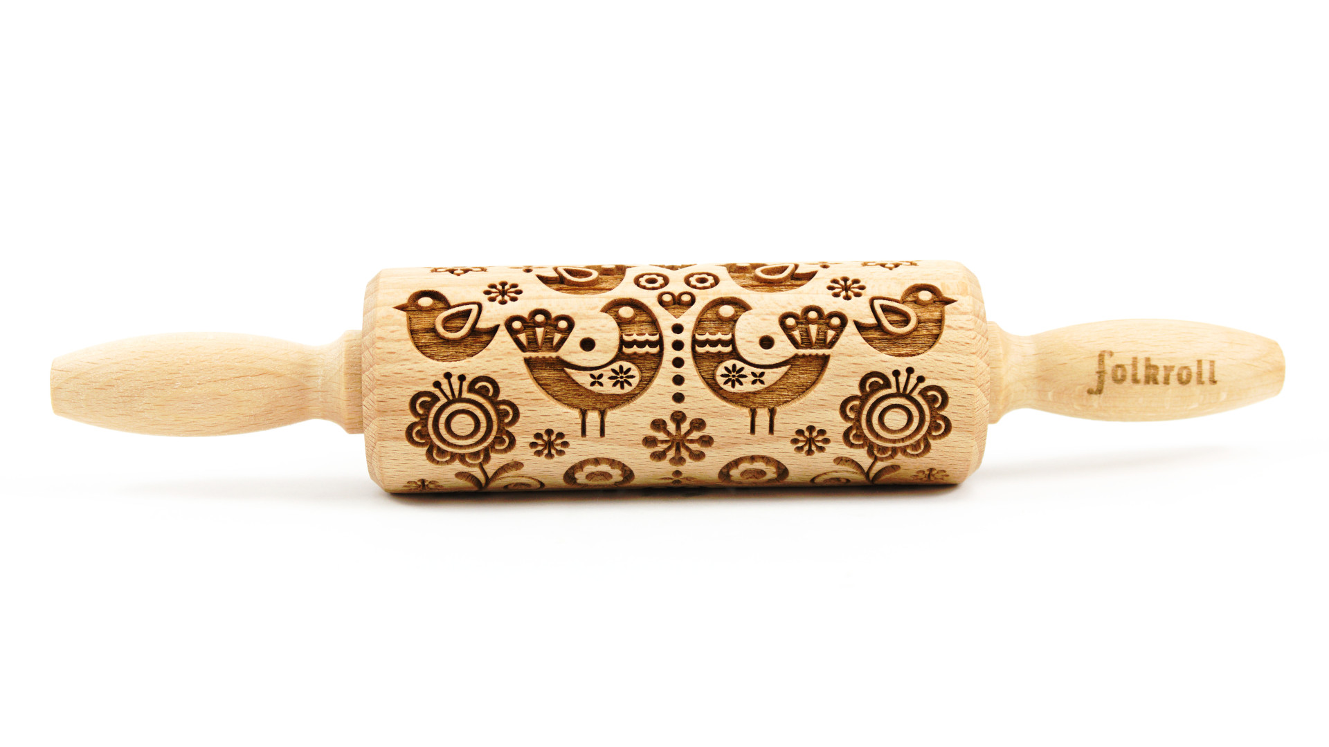 Decoratie-deegrol FOLKROLL 11.FR5429 Folk Pigeon hout / 23cm 