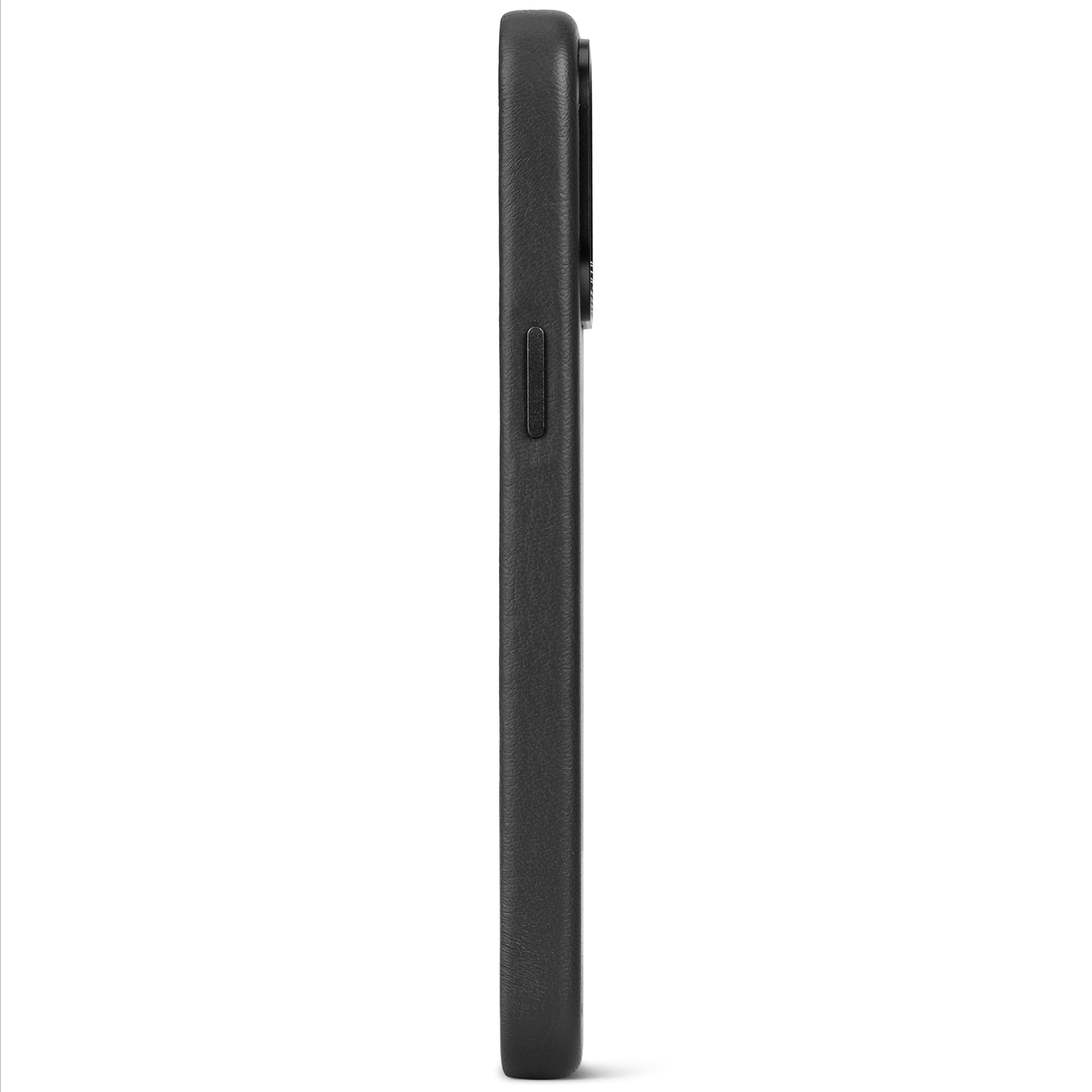 Decoded iPhone 15 Pro, housse cuir, noir