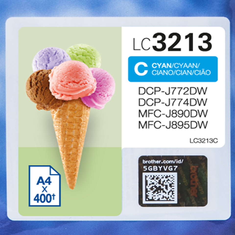 Inktpatroon BROTHER LC-3213C Cyaan
