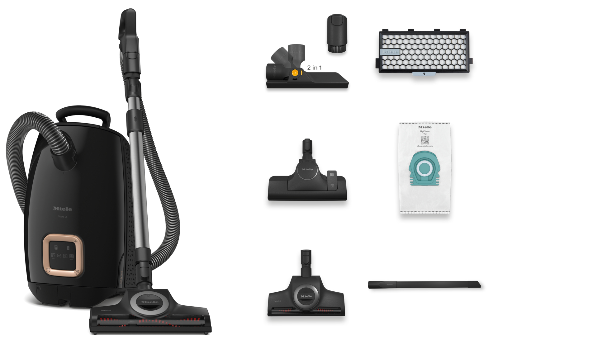 Stofzuiger met zak MIELE 12558940 Guard L1 / Cat & Dog Flex / Obsidiaanzwart