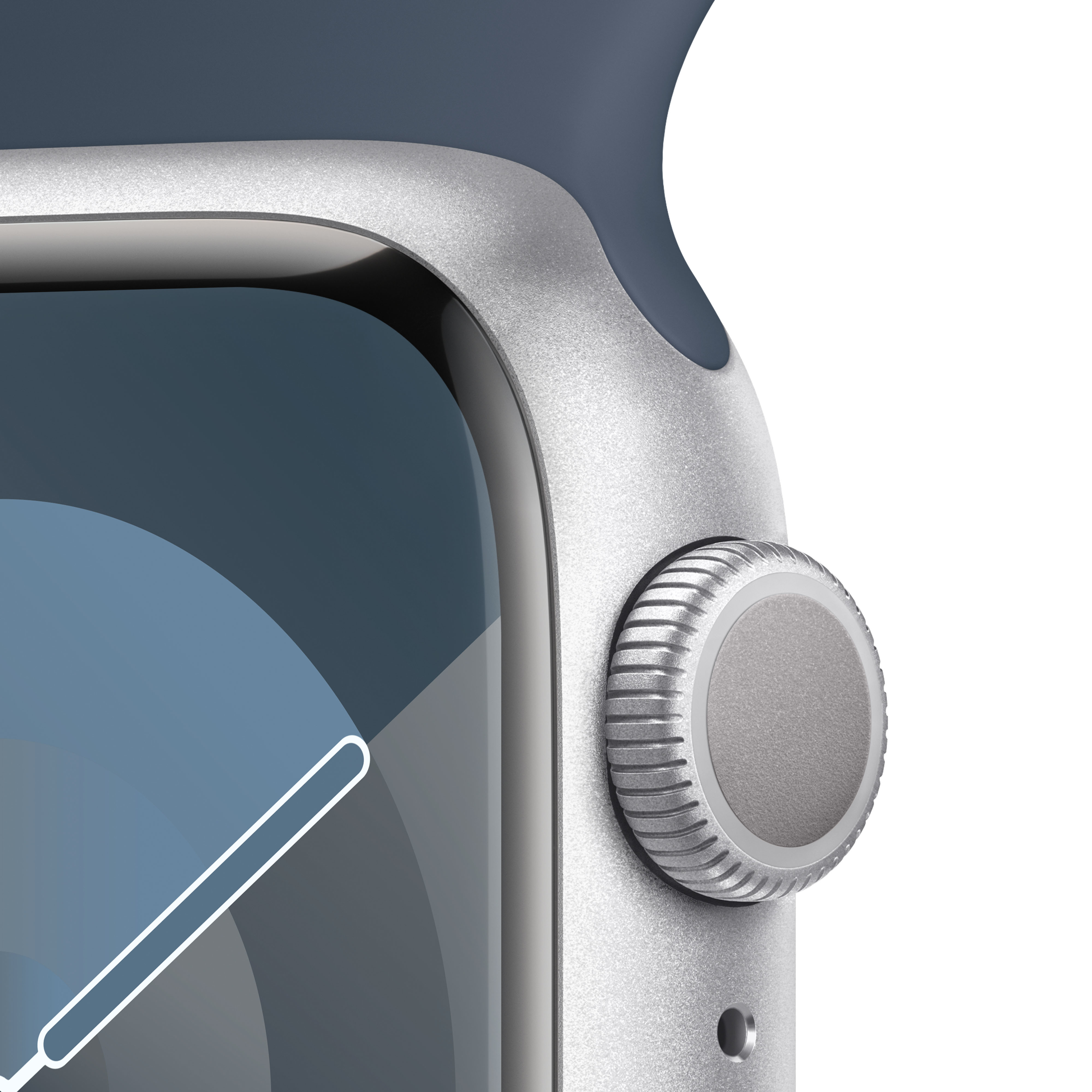 APPLE Watch 9 41mm Silver Case & Storm Blue Sport Band