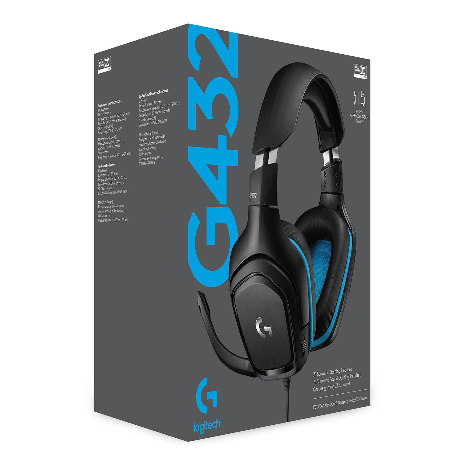 LOGITECH G432 GAMING HEADSET LEATHERATTE