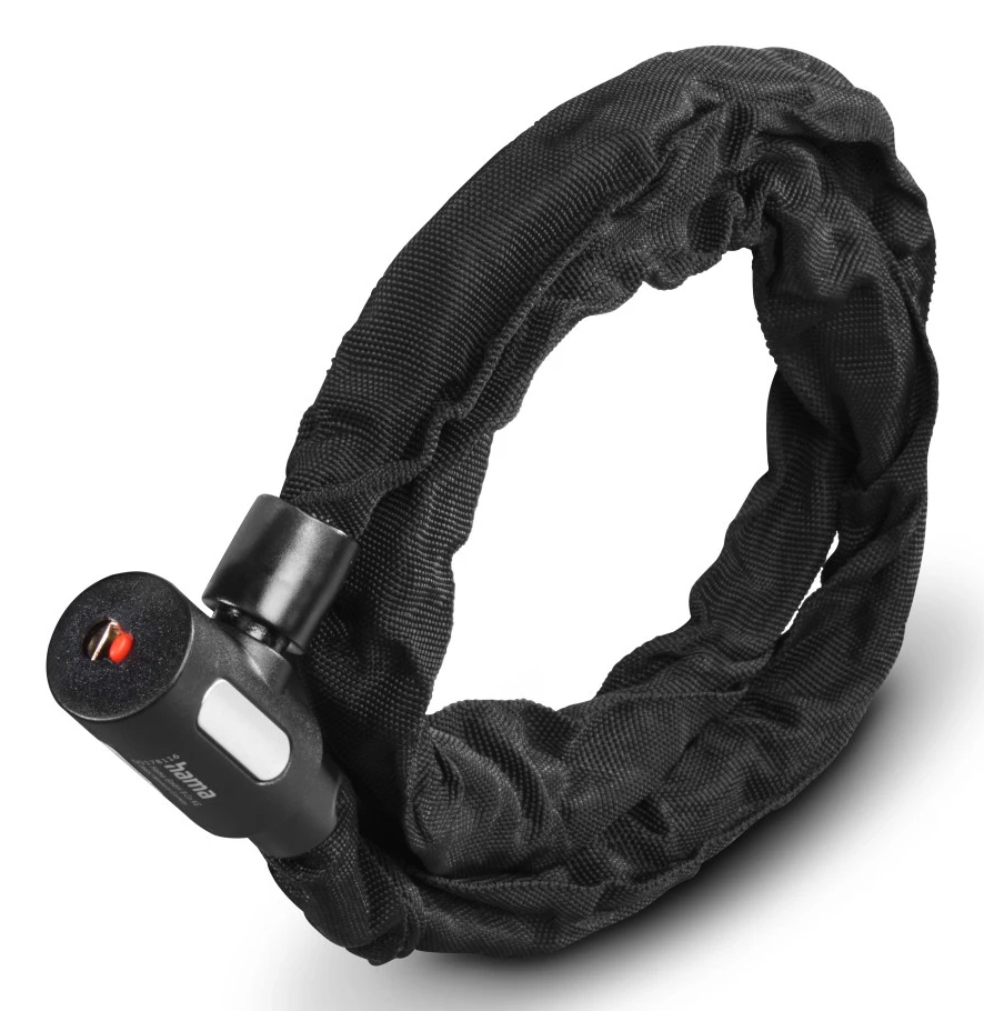 Fiets-kettingslot (met lichtsleutel) Hama 120cm Zwart