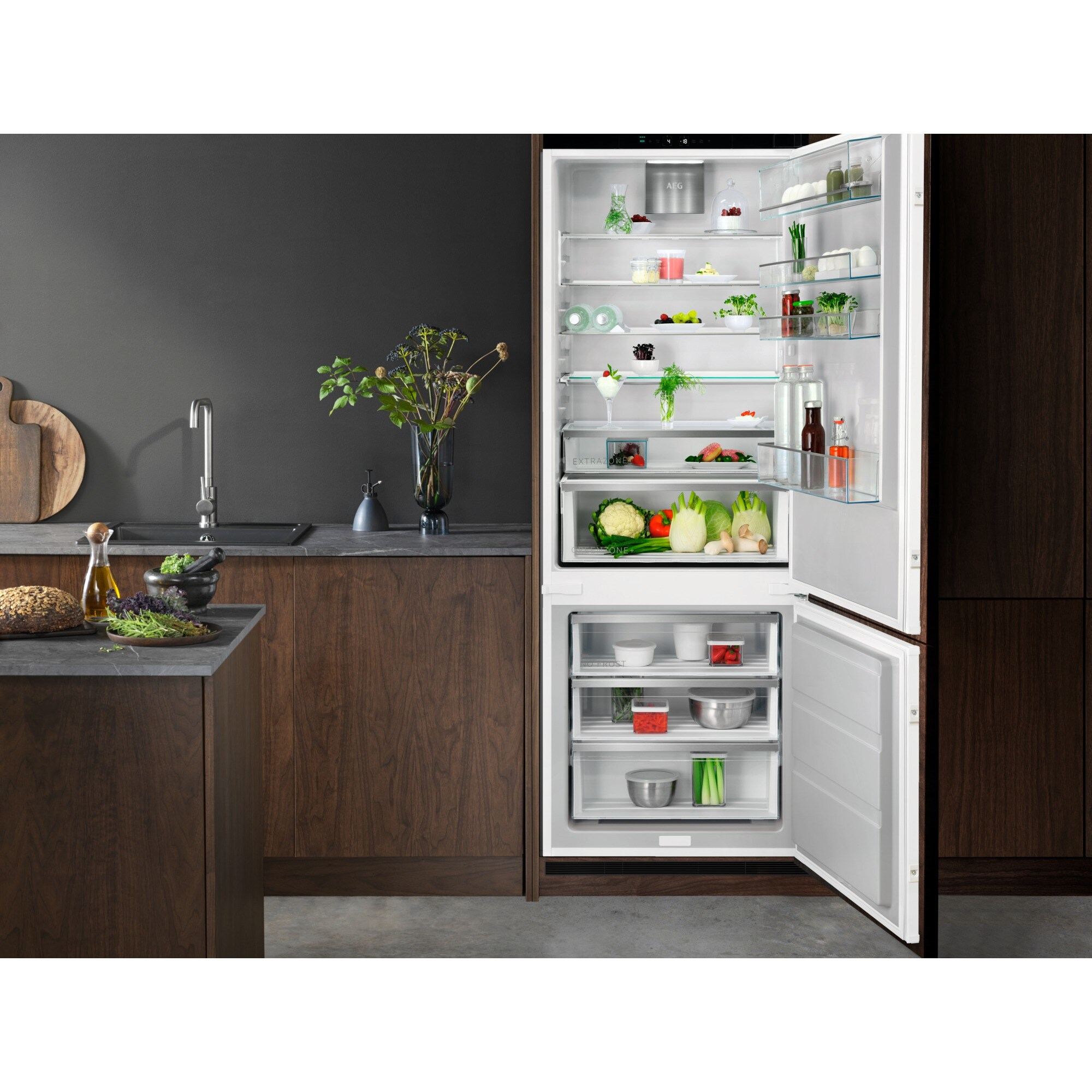Koel-vriescombinatie BI AEG NSC7P751DS 7000-series / D / 189,4cm / MaxiSpace / GreenZone