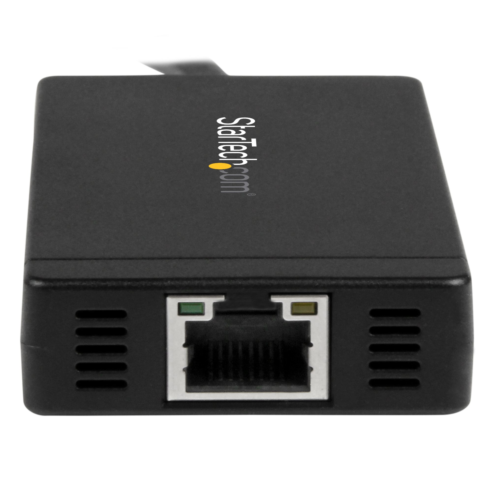 StarTech.com 3 poorts USB C naar USB-A hub met Gigabit Ethernet - USB-C naar 3x USB-A - USB 3.0 (5Gbps) - Inclusief voedingsadapter