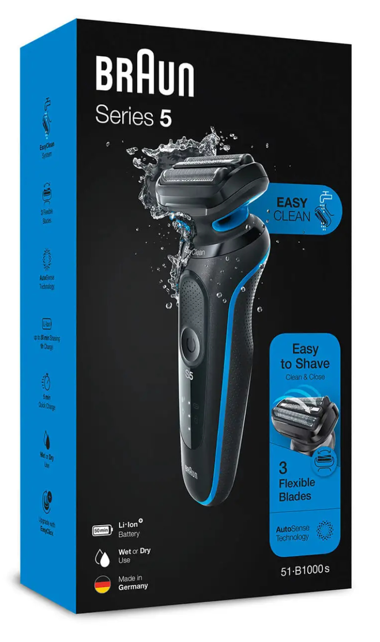 Braun 51-B1000s Scheerapparaat met scheerblad Trimmer Zwart, Blauw