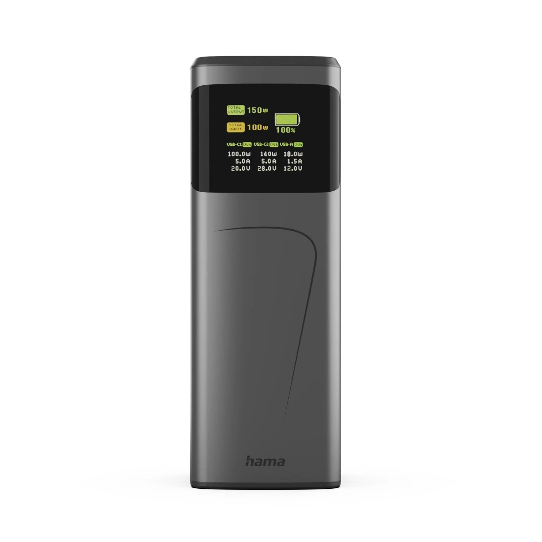 Hama Power Pack High Power, 150 W, 24000mAh, 2 USB-C, USB-A, chrge rapide