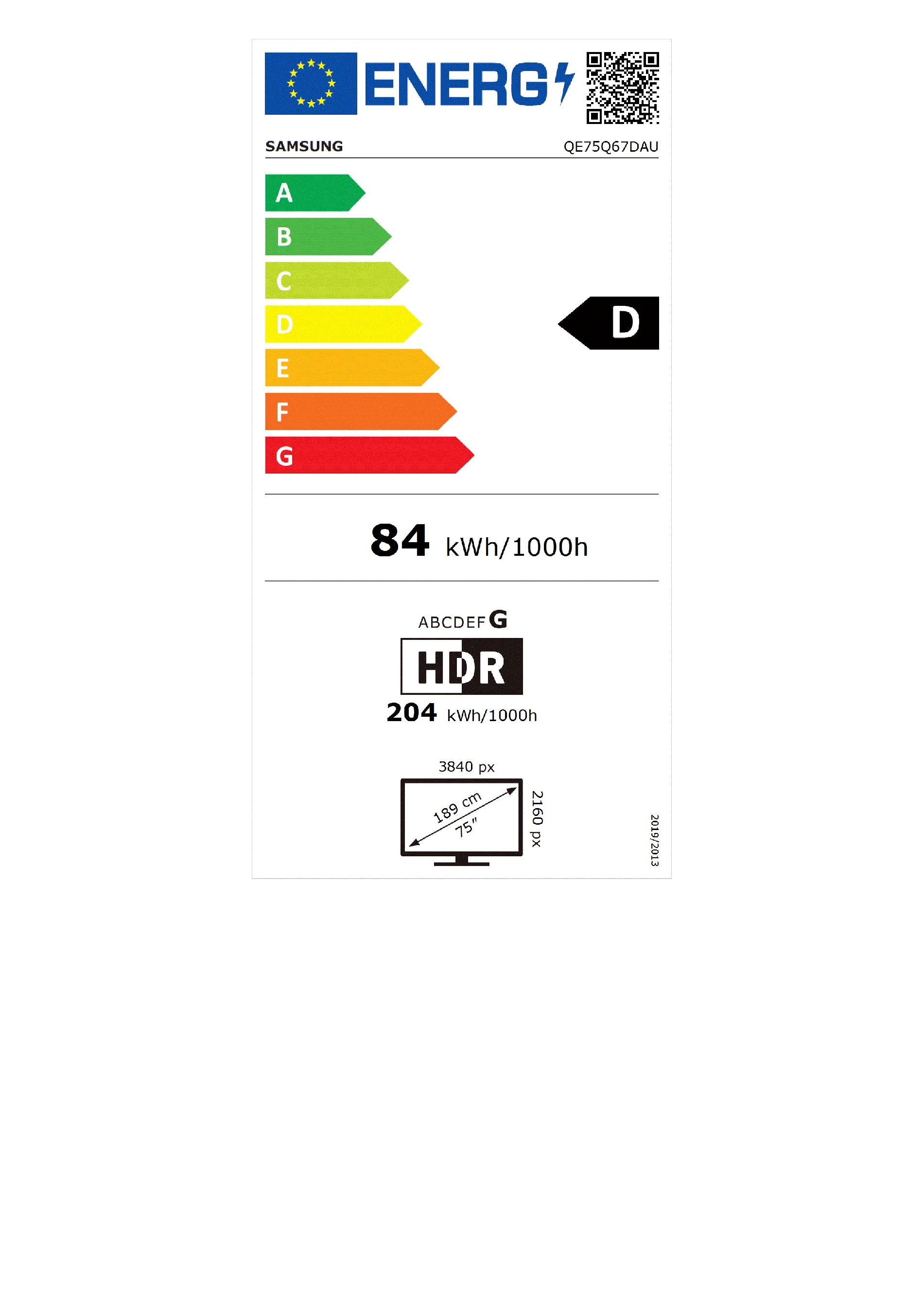QLED TV SAMSUNG QE75Q67DAUXXN
