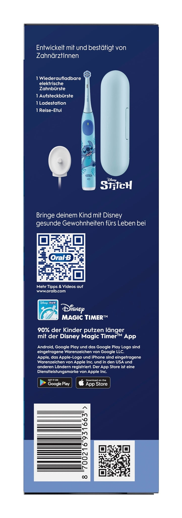 Elektrische tandenborstel ORAL-B 216997 iO Kids / Stitch / 6+ / met etui