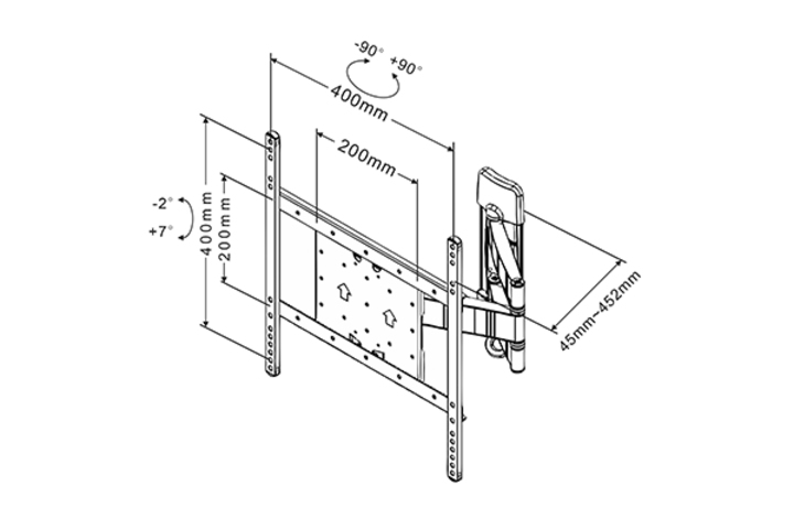 Muurbeugel MULTIBRACKETS 734234 Flexarm Tilt & Turn III