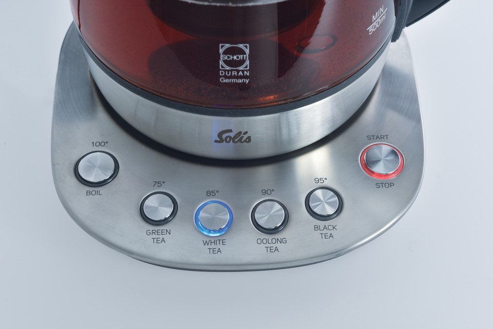 Solis 5514 appareil à thé 1,2 L 1400 W Noir, Acier inoxydable, Transparent