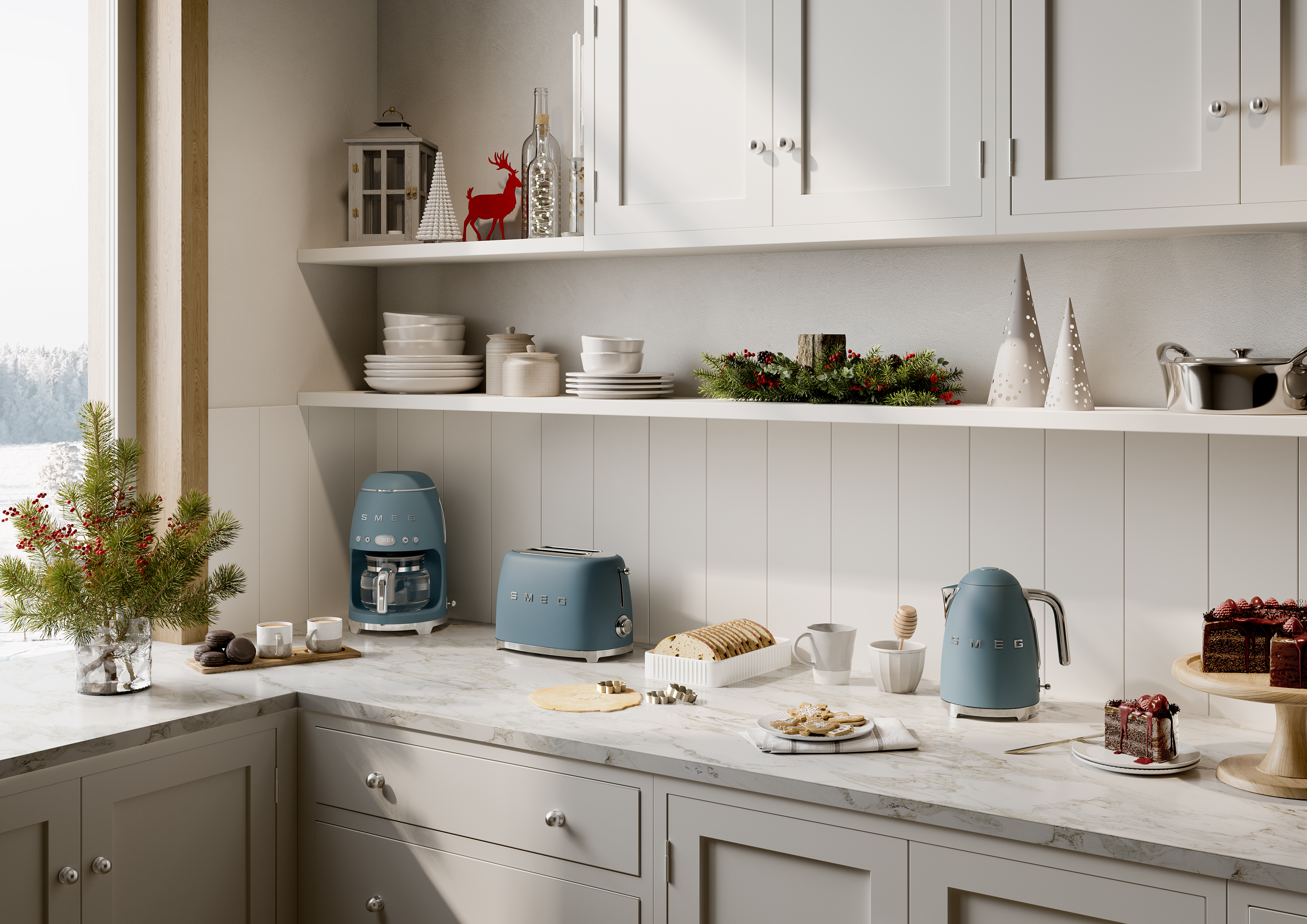 Broodrooster SMEG TSF01SBMEU Storm Blue / 2 sleuven / mat