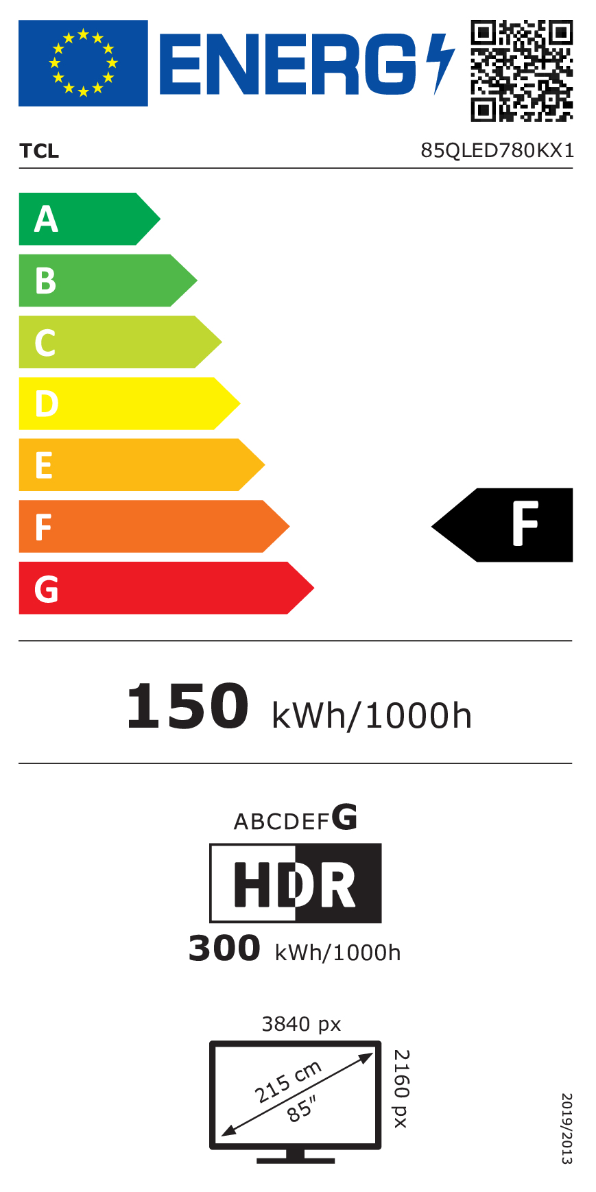 QLED TV TCL 85QLED780K / Google TV